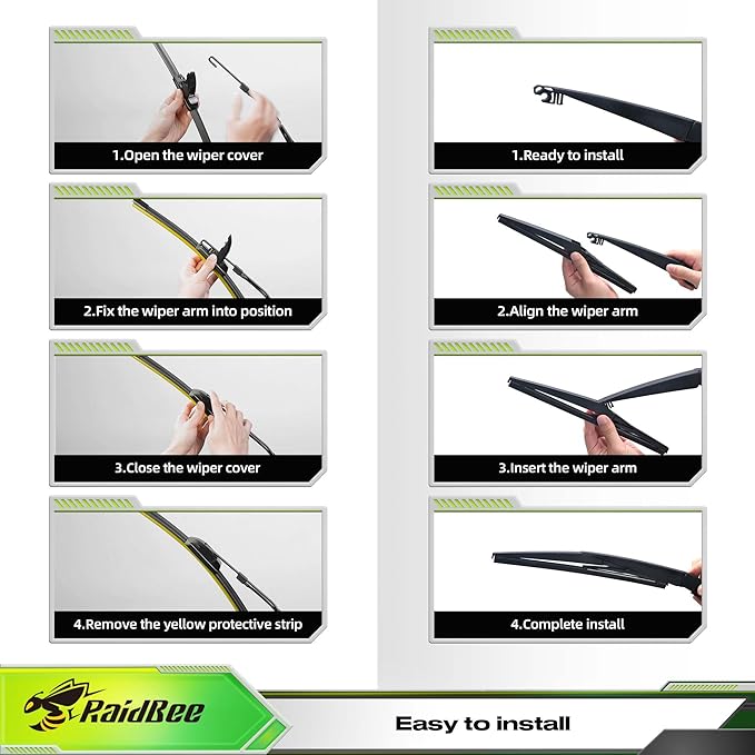 Raidbee® Silicone Windshield Wiper blades 3 pack Replacement for JEEP Grand Cherokee 2021 2020 2019 2018 2017 2016 2015 2014 All-Season Silicone Windshield Wipers 22" 21" 11"