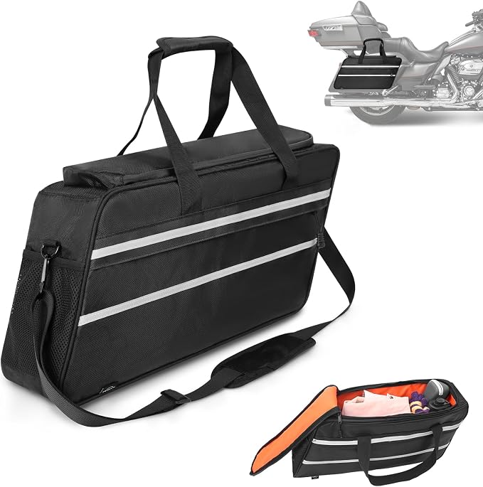 Motorcycle Saddlebag Liner, Waterproof 32L Large Hard Saddle Insert Travel Storage Bag Compatible with Touring Street Glide Road Glide Road King 1993-2023 1700 Royal Star