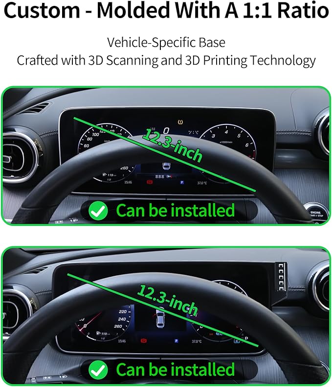 15W Wireless Fast Charger for Mercedes Benz GLC-Class 2023-2026/C-Class 2022-2026 Accessories 12.3 inch Screen Fixed Clip, Auto Accessories Navigation Bracket, 360° Rotation