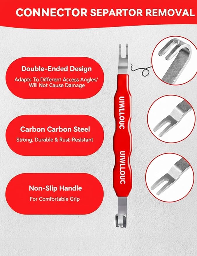 5-Piece Automotive Electrical Disconnect Pliers Kit, Terminal Connector Separator Removal Tool, Trim Clip Hose Clamp Plug Release Car Specialty, Professional Car Trim Repair Kits