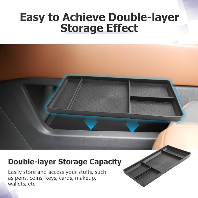 LUWU for 2025 Pathfinder Center Console Tray Set 2022 2023 2024 2025 Nissan Pathfinder SL/Platinum/Rock Creek Accessories Dashboard Storage Tray Lower Center Console Organizer 2-Pack