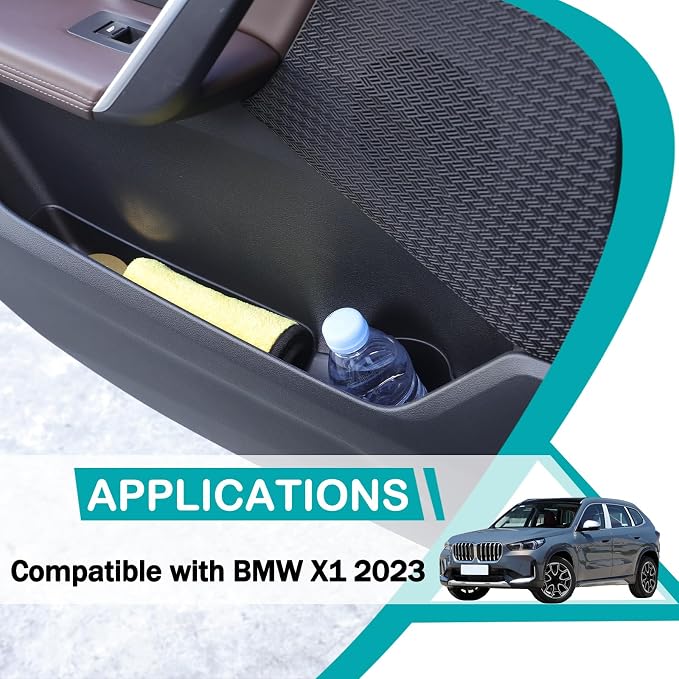 Ront/Rear Row Door Side Storage Box Compatible with BMW X1 iX1 / 2024 BMW X2 iX2 2022-2024 Armrest Phone Container Door Organizer ABS Tray Insert Glove Pallet Accessories (Back door)