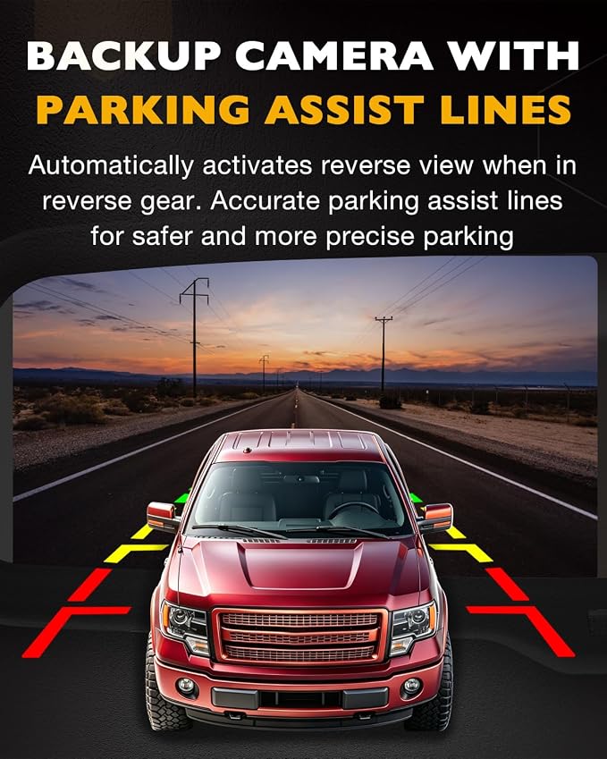 Tailgate Backup Camera Handle w/Rearview Mirror Monitor, Compatible with 2004-2016 Ford F150 / F250 F350 F450 F550 Super Duty/Explorer, 4.3" Rear View, 170° Viewing Angle, Waterproof Reverse Camera