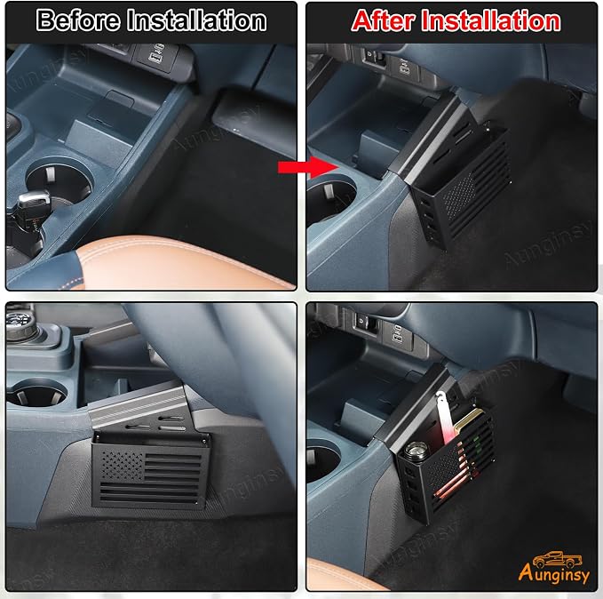 Aunginsy Center Console Right Side Gear Shift Storage Box Basket Compatible with Ford Maverick 2022-2025 Center Console Organizer Tray Side Gear Shift Armrest Storage Box Basket Interior Accessories