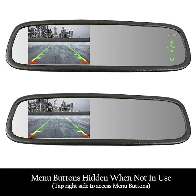 Master Tailgaters 10.5" OEM Rear View Mirror with 4.3" LCD Screen | Slim Mirror| Rearview Universal Fit | Auto Adjusting Brightness LCD | Anti Glare | Full Replacement