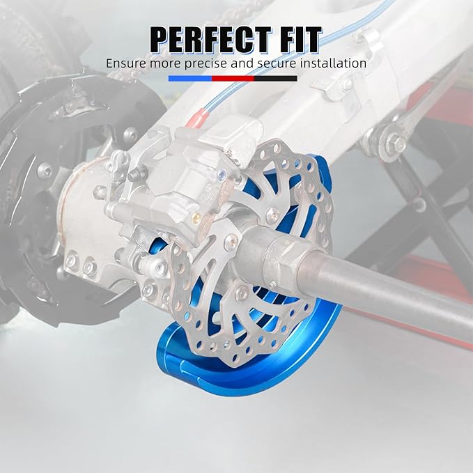 NICECNC Rear Caliper Bracket Disc Brake Guard 11mm Aluminum Compatible with Yamaha YFZ450R 2009 2010 2011 2012-2022, Blue