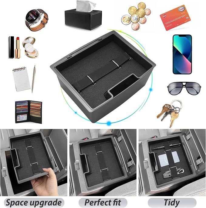 SKTU 2024 2025 2026 Tacoma Center Console Organizer for 2024 2025 2026 Toyota Tacoma Console Tray Toyota Tacoma 2024 2025 2026 Accessories ABS Durable Insert Glove Pallet Organizer Double Layers