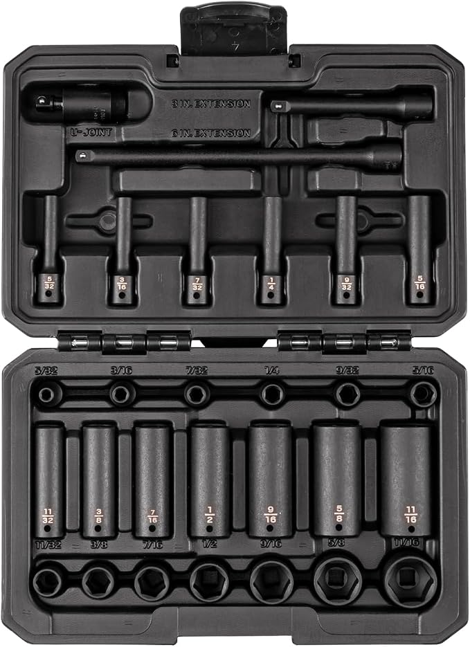 TEKTON 1/4 Inch Drive Impact Socket Set, 29-Piece | SID90401