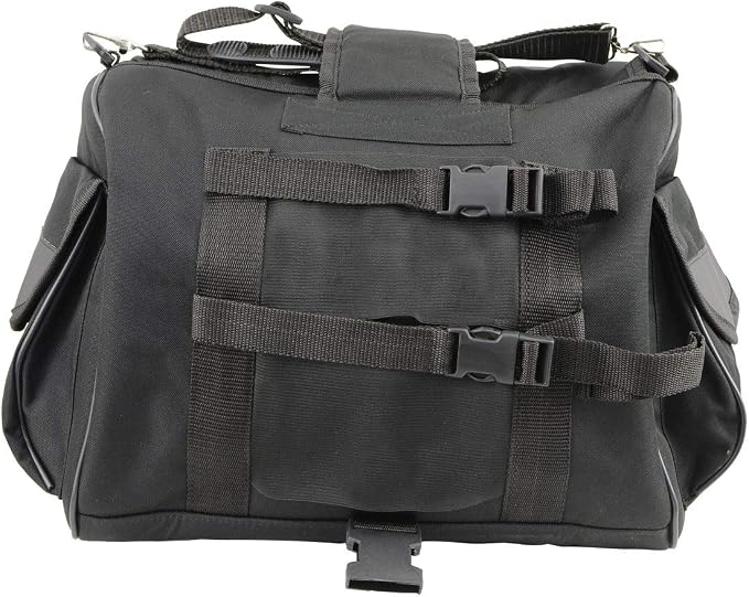 Milwaukee Leather SH630 Medium Black Textile Motorcycle Sissy Bar Duffle Bag - Medium