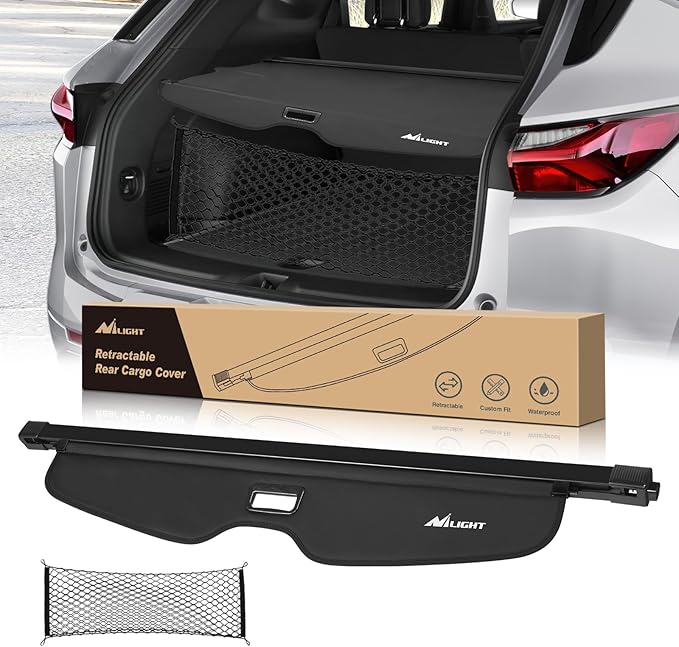 Nilight Trunk Cargo Cover for Chevrolet Blazer 2019 2020 2021 2022 2023 2024 2025, Retractable Security Shade Rear Cargo Cover, with Trunk Storage Net