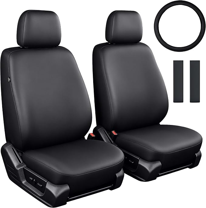 Front Seat Covers for Honda,Faux Leather Seat Covers Fit CR-V Civic Accord HR-V Odyssey Pilot(Black)
