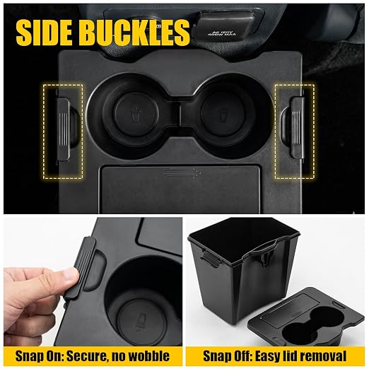 Trash Can Compatible with 2022-2026 Ford Maverick Multi-Function Trash Bin with Cup Holder Trash Bin Extra Rear Storage Box for 2025 Maverick Accessories (Upgraded)