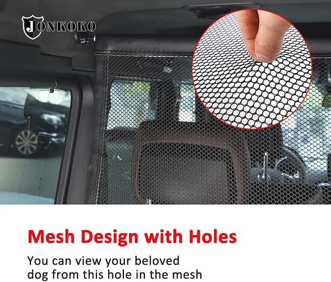 Pet Net Vehicle Safety Mesh Dog Barrier for Mercedes Benz G Class W463 2004-2018, Black Polyester, Plastic Buckle & Hook Fasteners, Car Compatible