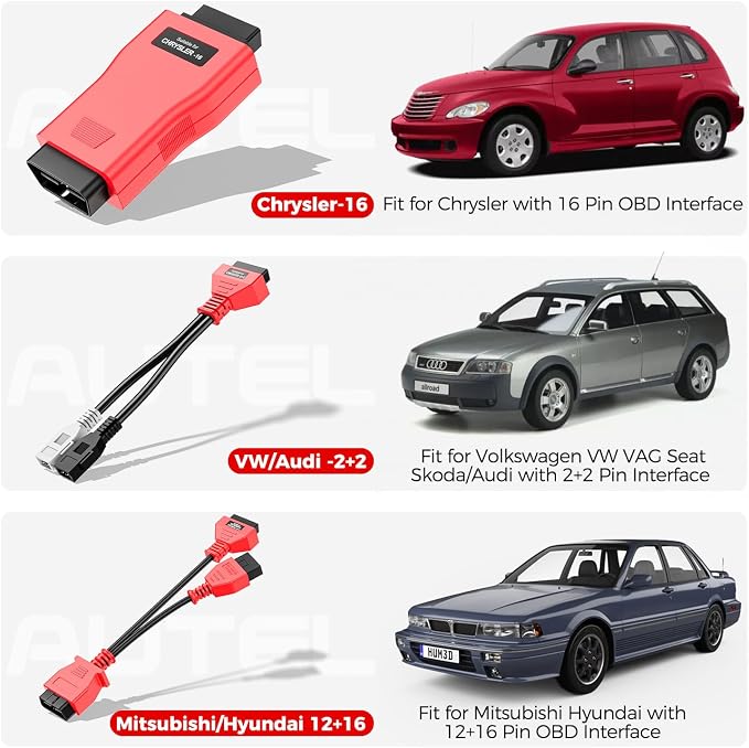 Autel MaxiSys MSOBD2KIT Non-OBDII Adapter Kit, 9PCS Connector for Diagnose OBD 1 Vehicle, OE-Compliant Connectors, Support Autel Scanner MK808S MK900 MX900 MK808BT PRO MK900BT MP900BT MS906 PRO Ultra