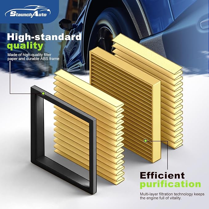Engine Air Filter & Cabin Air Filter Set with Activated Carbon for 2014-2021 Toyota Tundra 5.7L/4.6L, 2014-2021 Toyota Sequoia 5.7L, Automotive Replacement Accessories #CA11895 CF10285
