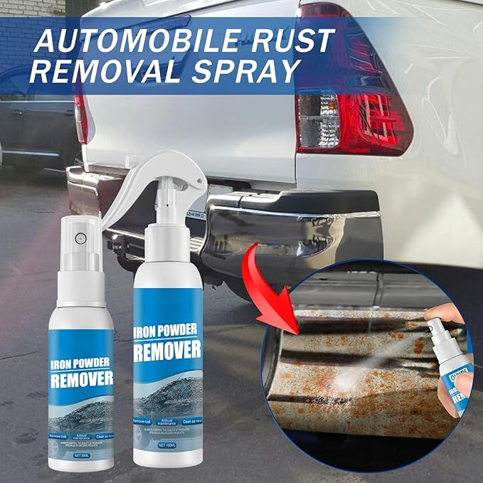 Multi-Functional Quick-Acting Rust Removal Spray, 2026 New 100ml Multipurpose Iron Powder Remover Spray for Car, Fast-Acting Formula & Easy Sprays Application for Metal, Bikes, Tools (100ML*5PCS)
