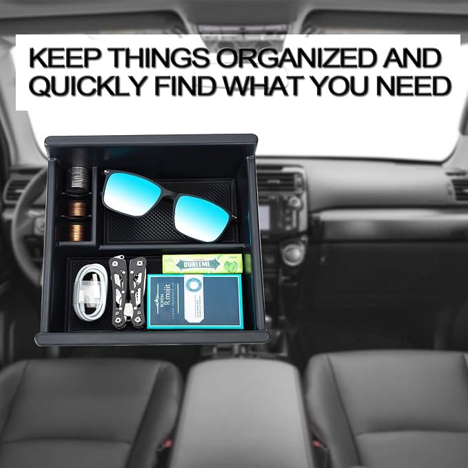 JKCOVER Center Console Organizer Tray and Armrest Cover Compatible with Toyota 4Runner 2010-2020 2021 2022 2023 Toyota 4Runner Accessories