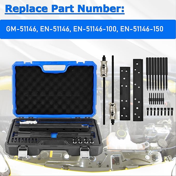 EN-51146 GM-51146 Fuel Injector Removal Tool, Fuel Injector and Rail Assembly Replacer Master Tool Kit for GM Opel for Buick for Vauxhall for MG 1.0L, 1.4L, 1.5T, 1.6L EN-51146-100 EN-51146-150