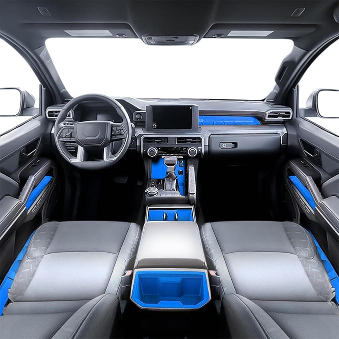 Silicone Liner Holder Inserts for Toyota Tacoma 2024 2025 4th Gen Interior Accessories Door Side Storage Box Organizer Trays Non-Slip Liner (for 2024 2025 Tacoma, Pack of Blue Silicone Holder)