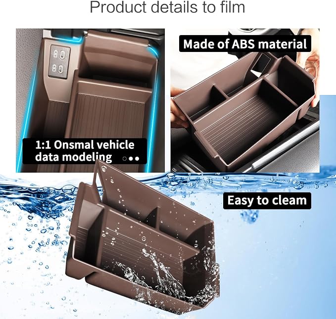 Compatible with 2026 Toyota Sienna accessories Center Console Organizer with Cup Holder, Lower Storage Box Accessory Lower Center Console Tray (Compatible with 2021-2026 Toyota Sienna, brown)