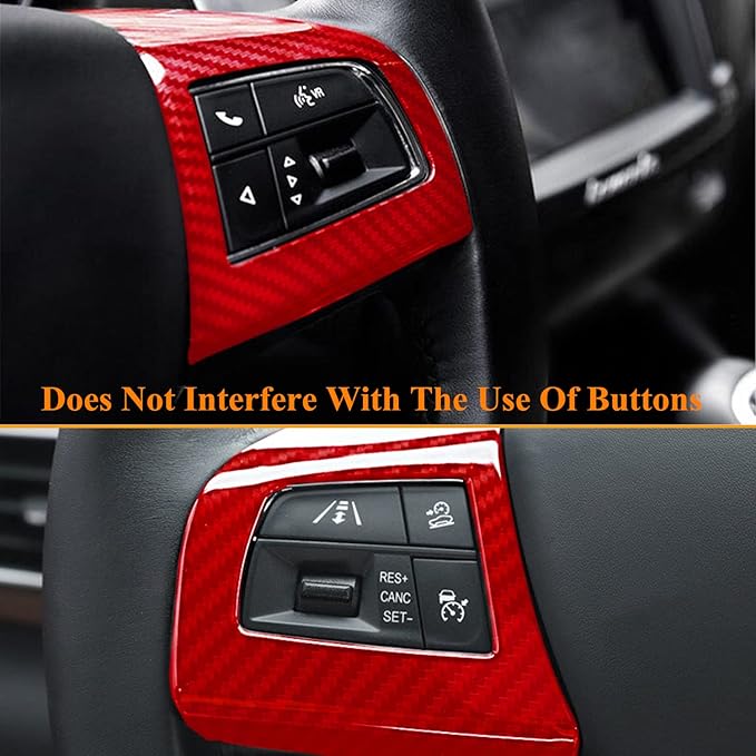 YOCTM ABS Black Carbon Fiber Look Cover Trim Decorative Strip for Maserati Levante 2016 2017 2018 2019 2020 Ghibli 2014 2015 2016 2017 2018 2019 2020 (Red Carbon Fiber Look)