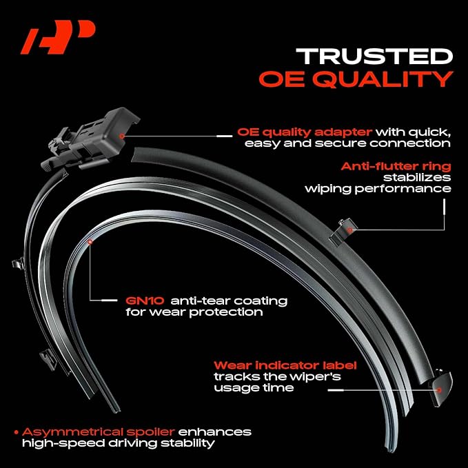A-Premium APWB085 26'' and 22'' Windshield Wiper Blades Compatible with Ford Explorer 2011-2019 - TL2 Connector, with Wear Indicator & Towel, Left and Right (Pack of 2)
