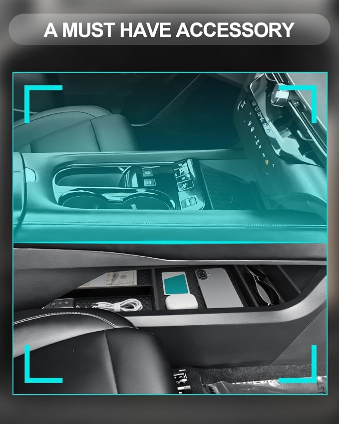 CDEFG 2Pcs for 2025 2026 Murano Center Console Organizer for 2025 2026 Murano Accessories Lower Console Organizer Tray Armrest Storage Box