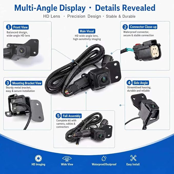 No. 20837341 Rear View Backup Reverse Parking Camera/Rear View Camera | Fit for Chevy Silverado 2007-2013 1500 2500 3500 HD 2011-2014 & GMC Sierra 1500 2007-2013 2500 3500 2011-2014 P/N:20986601