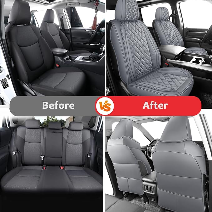 MIROZO Silverado Sierra Front Seat Covers,2PCS Truck Seat Covers Waterproof Pickup Seat Covers Compatible with 2007-2026 Chevy Silverado GMC Sierra 1500 2500HD 3500HD (Grey,2PCS Front)