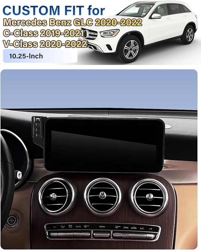 Phone Mount for Mercedes Benz GLC 2020-2022/C-Class 2019-2021/V-Class 2020-2022 Accessories 10.25-Inch Screen Fixed Clip, Automobile Cradles Car Phone Holder, Cell Phone Base Not Block Air Vent