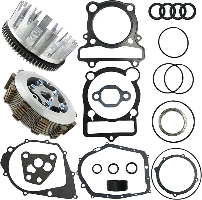 Clutch Kit Assembly & Basket Gasket for Raptor Warrior Big Bear 350 | for Kodiak 400, YFM350R, YFM350X, YFM350U, YFM350FW