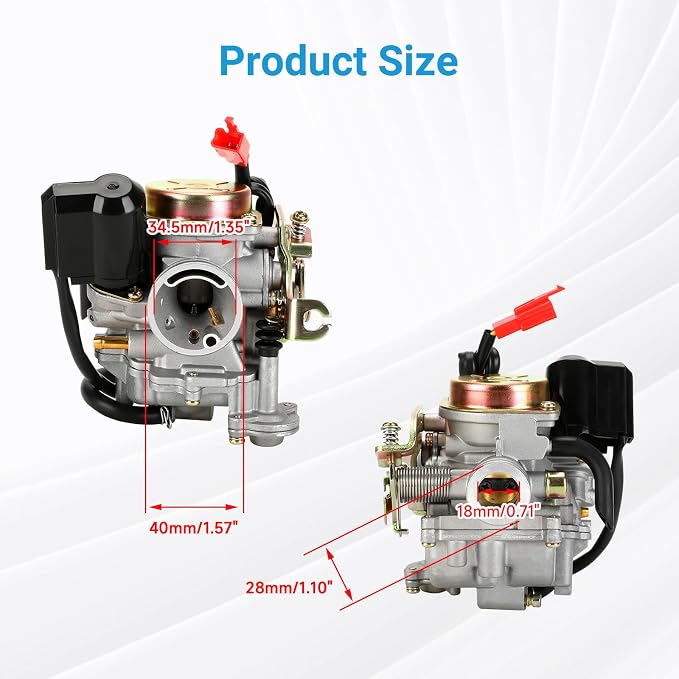 EOPOAYI GY6 50cc Carburetor for Tao tao 50cc 49cc ATM50 Pony VIP Scooter Chinese 4-Stroke Engine Moped, PD18J 139QMB Carb for CY50 Thunder Roketa Jonway Lance Parts with Intake Manifold