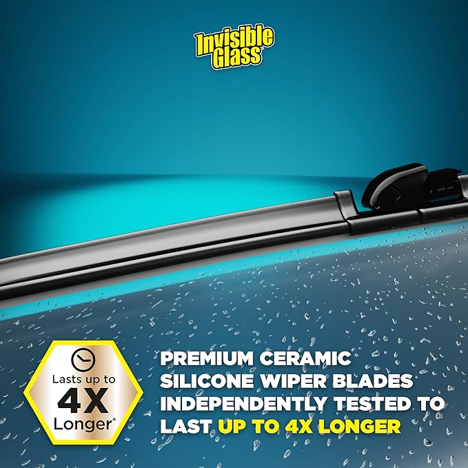 Invisible Glass CSB26 Ceramic Silicone 26" Premium All-Season Windshield Wiper Blade – Automotive Replacement Beam Blade with HydroGuard Water Repellent Coating for Quiet, Streak-Free Performance