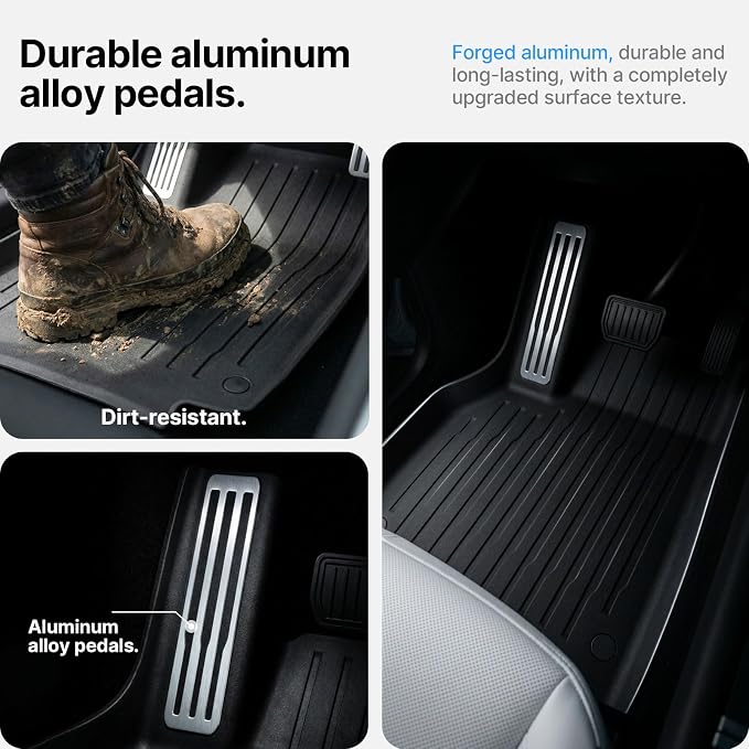 4 Pcs Floor Mats for Tesla Model Y Juniper Accessories 2025 2026 (Standard/Premium/Performance) 5-Seater, All Weather Custom Fit TPE Trunk Mats Cargo Liner Anti-Slip