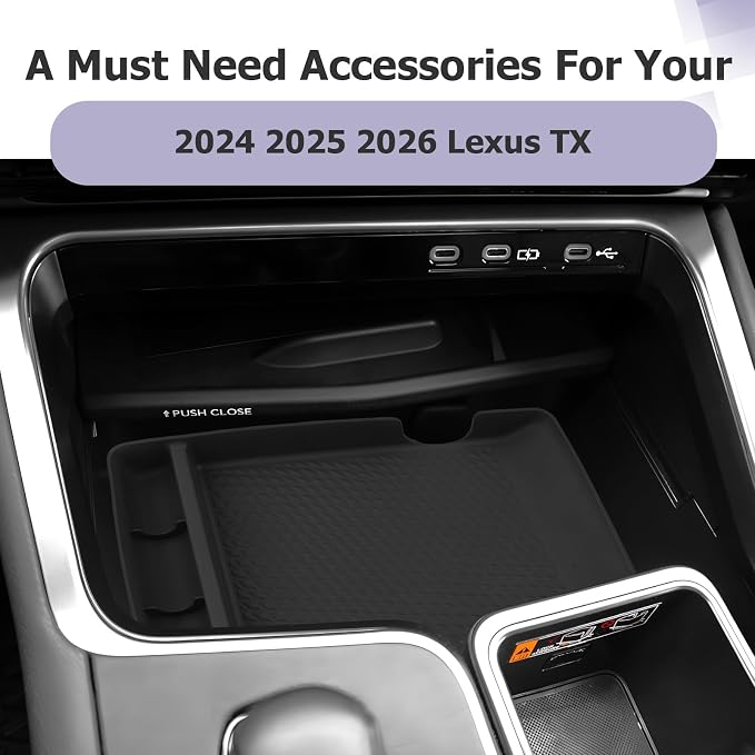 LUWU 2026 Lexus TX Under Wireless Charging Box Center Console Storage Tray Compatible with Lexus 2024 2025 2026 TX TX350/TX500h/TX500h+ Accessories Center Console Organizer Silicone Material