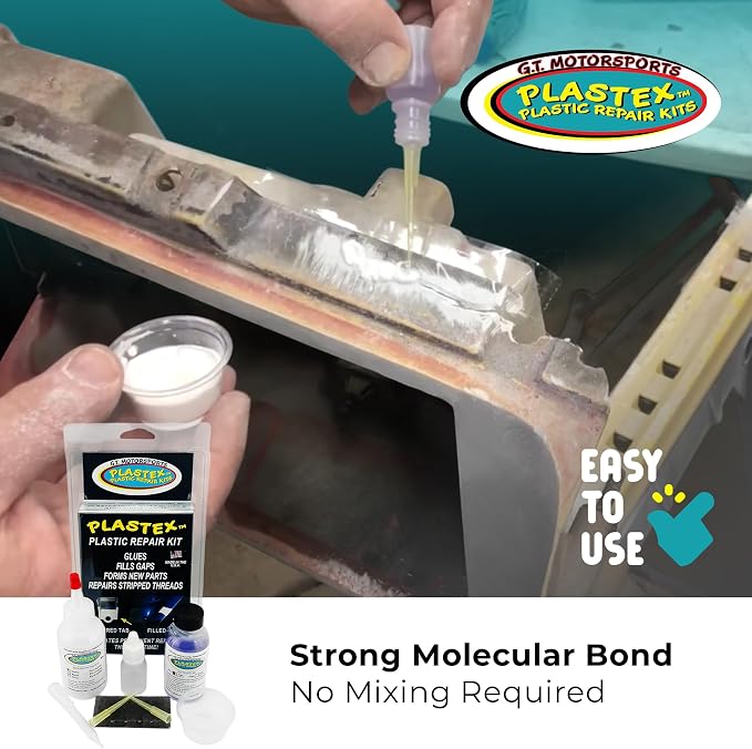 Plastex Plastic Repair Kits - Easily Glue, Repair or Remake Broken Plastic, Fiberglass, Wood & More!. (Standard White Kit)