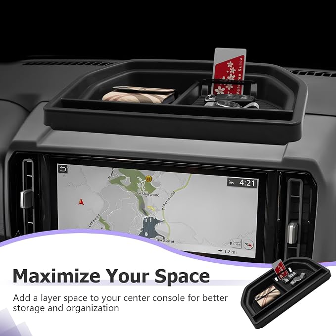 LUWU Compatible with 2025 2026 Frontier Dashboard Storage Tray 2025 2026 Frontier S/SV/Pro-X/Pro-4X/SL 12.3-inch Behind Screen Organizer Center Console Dash Tray Frontier 2026(Only for 12.3" Screen)