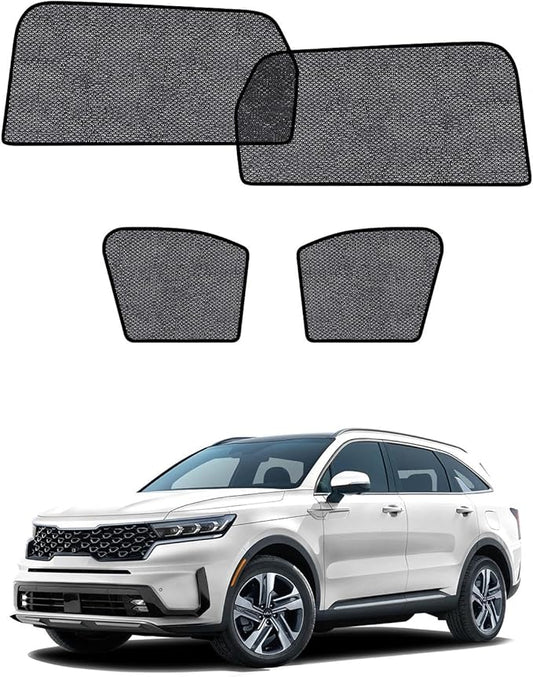 Car Window Shades for Kia Sorento(2021-2023), 4-Pack Rear Window Sun Shades for Baby – Breathable Mesh, UV & Heat Blocker, Privacy Protection for Camping, Travel, Sleep & Nursing
