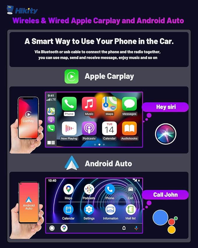 Android 15 Car Stereo for Jeep Compass Patriot 2010-2016, 10.1 inch with Wireless Apple Carplay Android Auto, GPS Navigation, WiFi, HiFi, Bluetooth, FM, SWC, Jeep Compass Radio with Mic, Backup Cam
