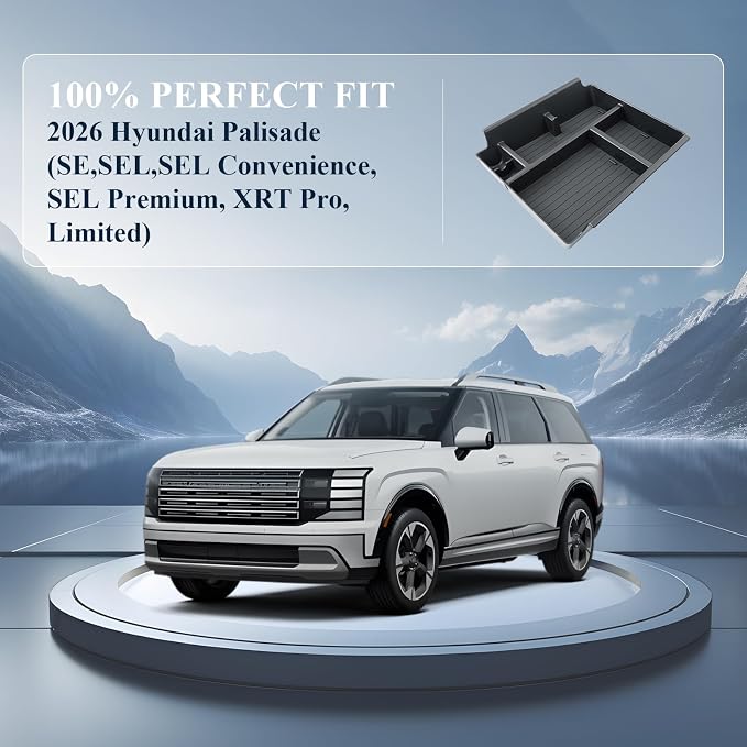 BIBIBO for 2026 Hyundai Palisade Center Console Organizer 2026 Hyundai Palisade (SE,SEL,SEL Convenience, SEL Premium, XRT Pro, Limited) Console 2026 Palisade Insert Tray (Not for Calligraphy)