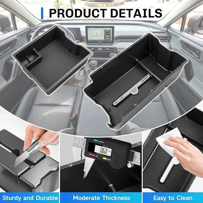 SXCY [Double Layer for 2026 Toyota RAV4 Center Console Organizer for 2026 Toyota RAV4 Accessories for 2026 Toyota RAV4 Console Organizer Armrest Console Tray | 2026 Toyota RAV4 Center Console Organizer[Double Layer]