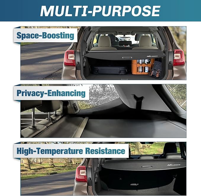 Nilight Cargo Cover Fit for Subaru Outback 2015 2016 2017 2018 2019, Retractable Privacy Security Shield Shade Rear Trunk Cover, with Trunk Storage Net