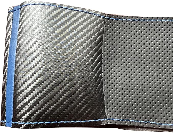 Carbon Fiber Leather Steering Wheel Cover for Subaru WRX STI 2015 2016 2017 2018 2019 2020 2021 / Subaru Levorg 2015-2019 Custom Fit OEM Suede Interior Accessories (5)