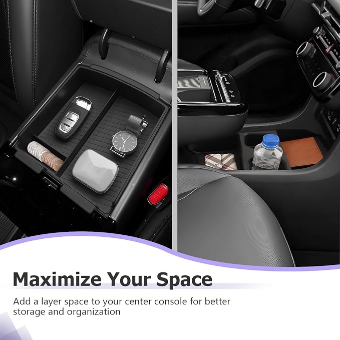 LUWU 2026 Tucson Accessories for 2025-2026 Hyundai Tucson Armrest Box Organizer Lower Console Organizer 3PCS Only Fit for Tucson Hybrid/Limited - NOT for 2022-2026 Tucson with Automatic Transmission