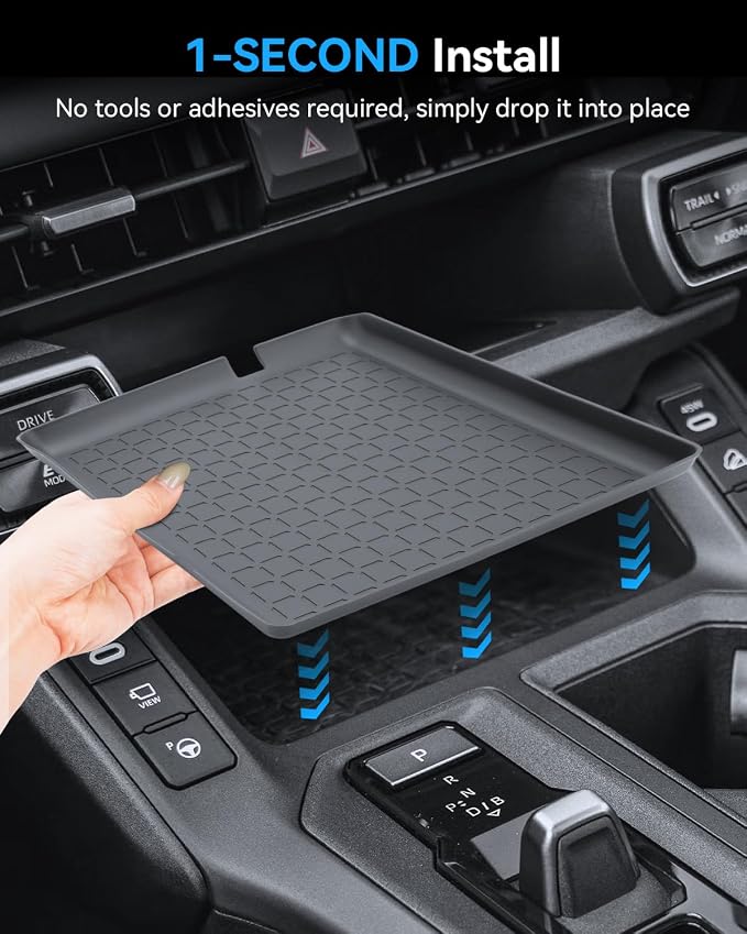 (3PCS)2026 R AV4 Center Console Organizer For 2026 Toyota R AV4 Wireless Charging Pad & Shifter Front Mats & Passenger Dash Tray 2026 R AV4 Accessories Anti-Slip Silicone Liner Mat Set 6th Gen R AV4