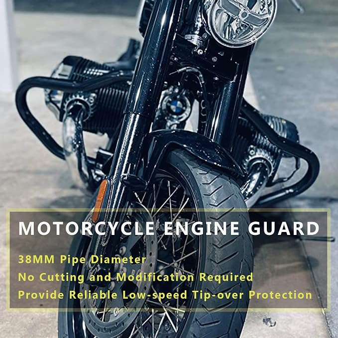 Worldmotop Highway Crash Bar Engine Guard Compatible with BMW R18 R18B Classic R 18 2020 2021 2022(Black)