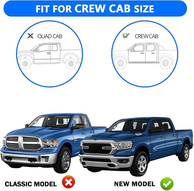 Under Seat Storage Bag Fit for Dodge Ram 1500 Accessories Crew Cab(New Body Style) 2019-2023 2024 2025 2026 Underseat Storage Box Tool Organizer Truck Crew Cab(Black)
