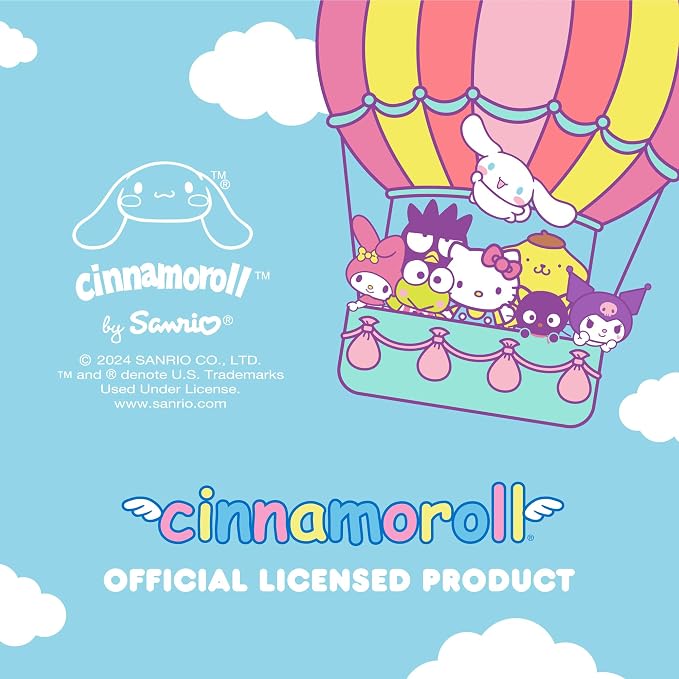 Sanrio Hello Kitty and Friends Cinnamoroll Blue Car Steering Wheel Cover, Universal Fit Cute Accessories for Women Stylish Decor Gifts Hello Kitty Car Accessories - Fits Standard Wheels 14.5"-15"