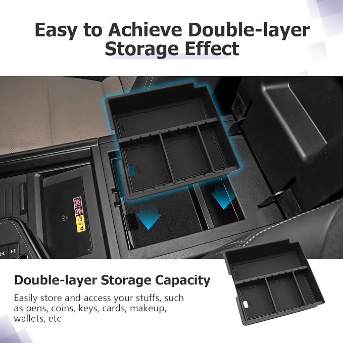 LUWU Center Console Organizer for 2024 2025 2026 Lexus GX 550 Accessories Hidden Box, Armrest Storage Box, Center Console Cup Holder GX 550 Accessories 2025 2026 3-Pack (NOT FIT COOL BOX)