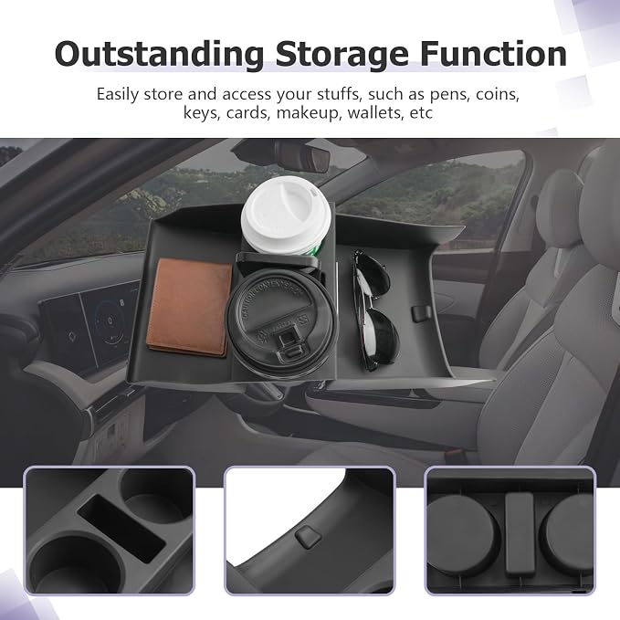 LUWU 2026 Tucson Accessories for 2025-2026 Hyundai Tucson Lower Console Organizer Armrest Box Organizer Tray Only Fit for Tucson Limited/Hybrid - NOT for 2022-2026 Tucson with Automatic Transmission